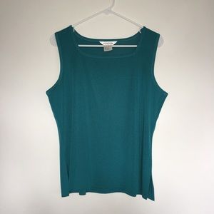 Exclusively Misook Green Acrylic Tank Top Sz L
